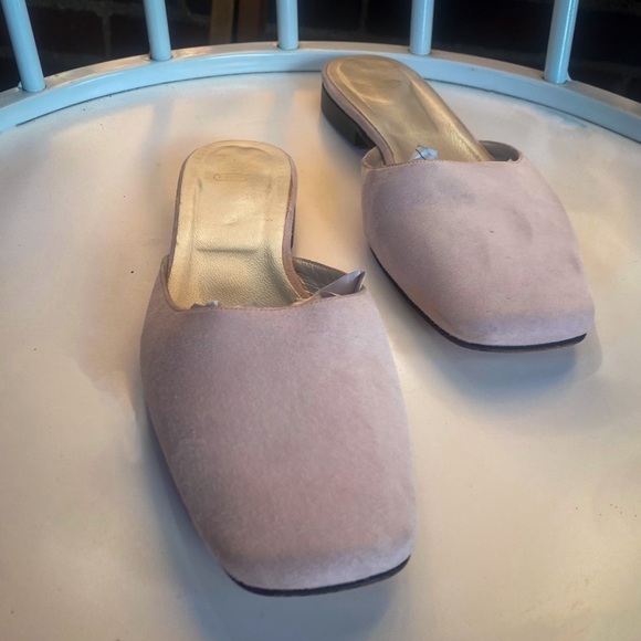 Coach Suede Slides with Low Stacked Wood Heel & Square Toe Ballet Pink Mules - Picture 2 of 8